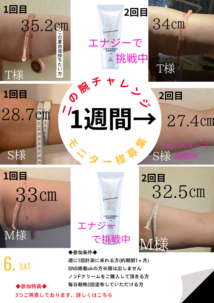二の腕チャレンジ経過のお知らせ♪